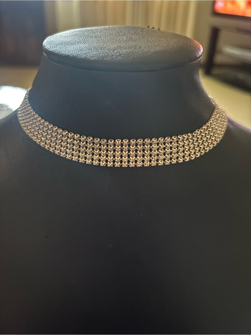 Silver tone Mesh Choker Necklace - Women Jewelry